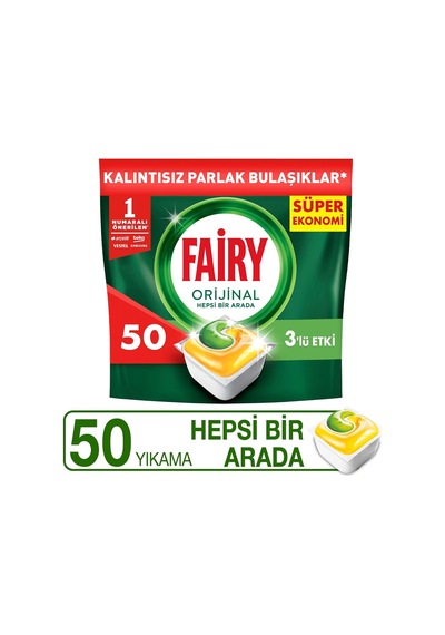 Hepsi Bir Arada Bulaşık Makinesi Deterjanı Kapsülü/tableti 50 Yıkama Limon Kokulu