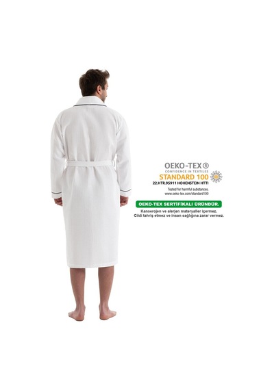 Unisex Soho Pike Bornoz - Beyaz