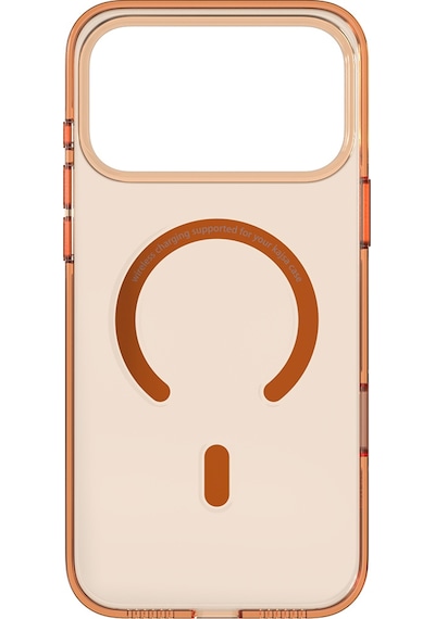 Apple Uyumlu iPhone 17 Pro Kılıf M-safe Şarj Özellikli O-ring Şeffaf Kajsa Trans Shield Serisi Kapak Turuncu Turuncu