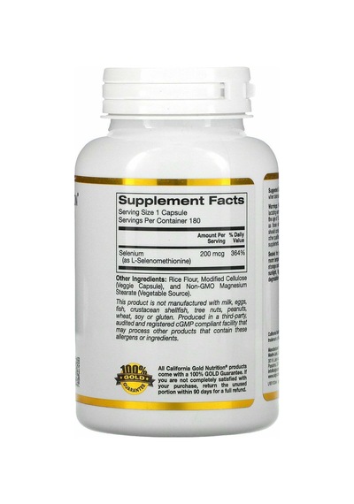 California Gold Nutrition Selenium 180 Kapsül