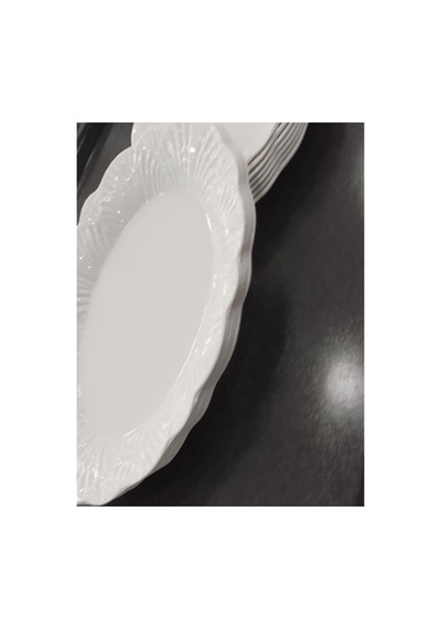 6 Adet 21x14 Cm Melamin Kırılmaz Kayık Salata Tabağı Servis Tabağı Yemek Meze Tabağı Beyaz
