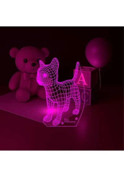 Luvivia Kedi Tasarım Kişiye Özel 3d Lamba - Masa Gece Lambası Şeffaf