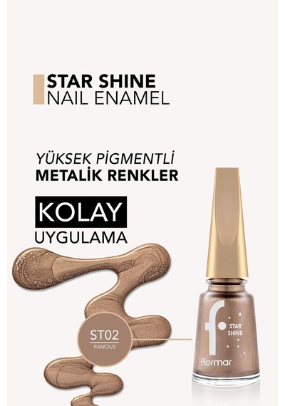 Flormar Metalik Parlak Oje - Star Shine Nail Enamel - 002 Famous-8690604564125