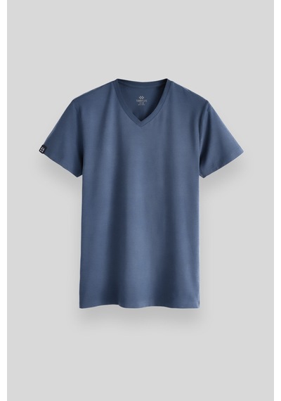 Tommylife Tommy Life Petrol Basic Kısa Kol Standart Kalıp V Yaka Erkek T-shirt - 87912 PETROL