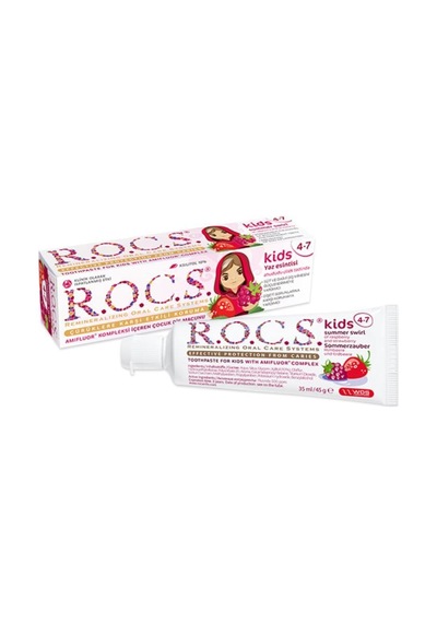 Rocs Kids 4-7 Yaş Ahududu-Çilek Diş Macunu Yaz Esintisi