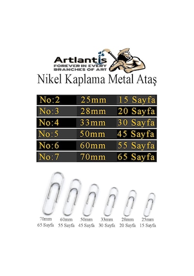 Büyük Metal Ataş No 5 50 Mm 100 Lü 1 Paket Nikel Kaplama Metal Ataç Dayanıklı Paslanmaz 45 Sayfa Kapasiteli Dev Ataş