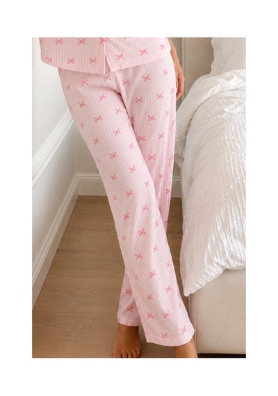 Fit Women Kadın Loose Kalıp Pamuklu Pembe Pijama Takımı