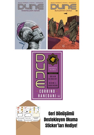 Dune: Makinelerin Seferi + Dune: Butleryan Cihadı + Dune: Corrino Hanedanı Hanedanlık Üçlemesi Üçüncü Kitap