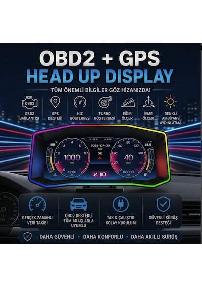 Fiat Linea Punto İçin Harici Digital Gösterge Odb Ekran Arıza Göstergesi Turbo Gösterge Hayalet Ekran