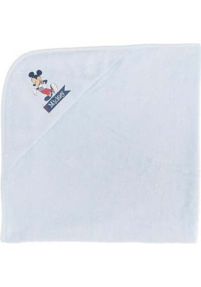 Özdilek Mickey Mouse Nakışlı Bambu Bebek Bornoz Seti Mavi Lisansl Mavi