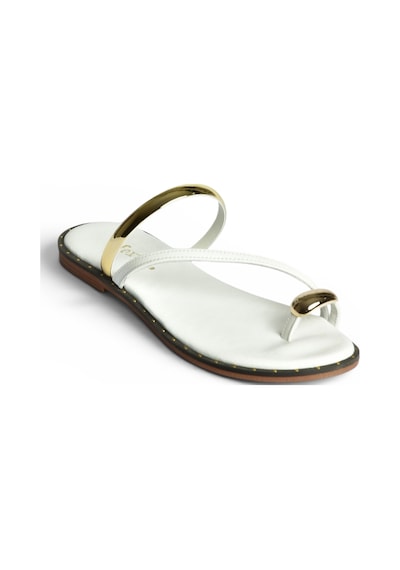 Fox Shoes Y291700103 Beyaz Hakiki Deri Kadın Terlik