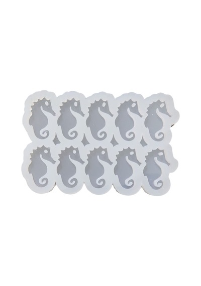 Tahtakale Toptancı Epoksi Silikon Kalıp Çoklu Deniz Atı Kalıbı Delikli Deniz Atı Anahtarlık Kalıbı 4.4x3 Cm 10 Lu