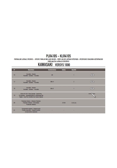 Gıvı Plr4105 Kawasakı Versys 1000 12-14 Yan Çanta Taşıyıcı Tek Renk