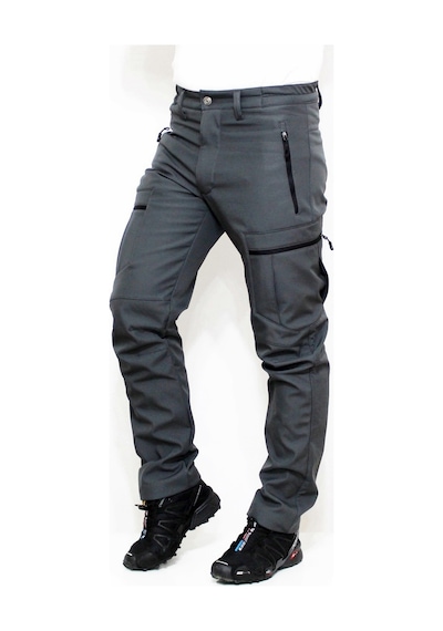 Mudwill Gri Zipper Kargo Cepli Softshell Pantolon