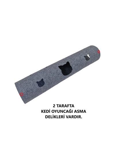 Kedi Oyuncağı Tüneli 1. Kalite 3mm Keçeden Geçmeli Kedi Ve Pati Figürlü 9 Renk A7