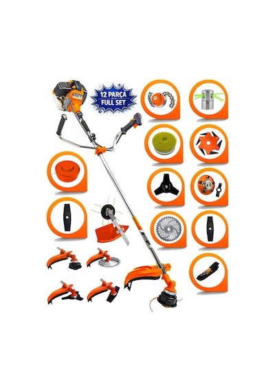 Eısenn German 12 In 1 Xm Euro Torq Metal Şanzuman Yan Tipi Ot Çim Çalı Çayır Biçme Tırpanı
