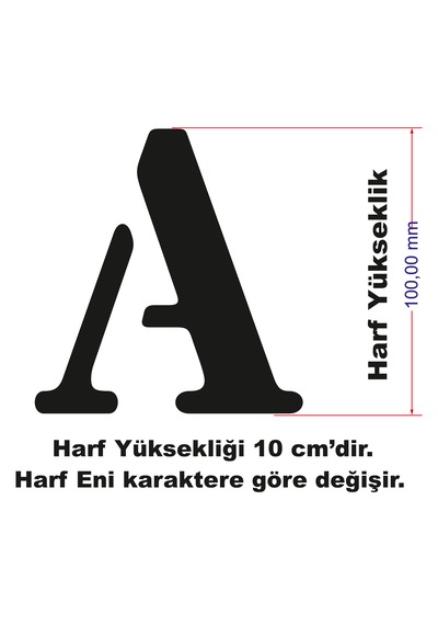 Stencil Harf Boyama Şablonu X062 Harf Yüksekliği 10 Cm