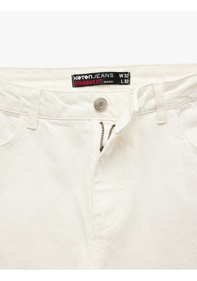 Koton Normal Bel Cepli Straight Fit Jean Pantolon - Mark Jean Beyaz 5sam40189nd Beyaz Koton Normal Bel Cepli Straight Fit Jean Pantolon - Mark Jean Beyaz 5sam40189nd Beyaz