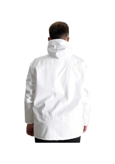 Mode Xl Büyük Beden Softshell Waterproff Kapüşonlu Mont 21235 Beyaz 001