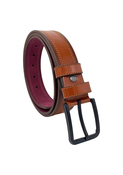 Süzer Deri 4 Cm.lik Spor Suni Deri Çift Dikişli Model Erkek Kemer Kahverengi Taba