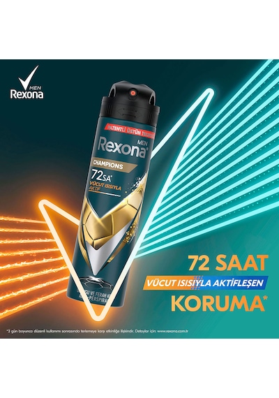 Rexona Men Champions Erkek Sprey Deodorant 3x150 ML