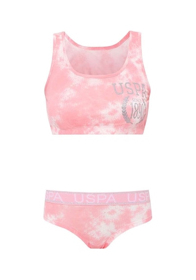 U.S. Polo Assn. Kadın Pembe Büstiyer Şort Takım 66268 Pembe