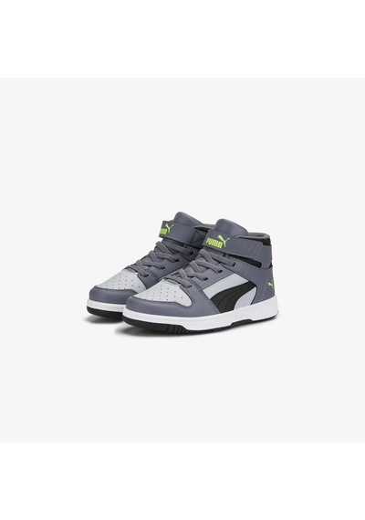 Puma Rebound Layup Çocuk Gri Spor Ayakkabı Düz 370488 Gri