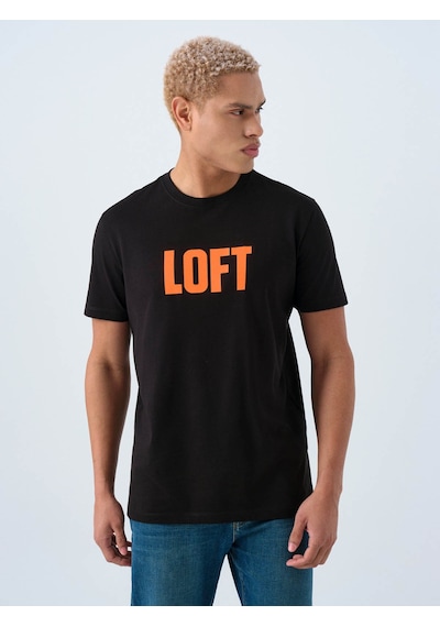 Loft Siyah - Oranj Erkek T-shirt Lf2038541 Siyah - Oranj