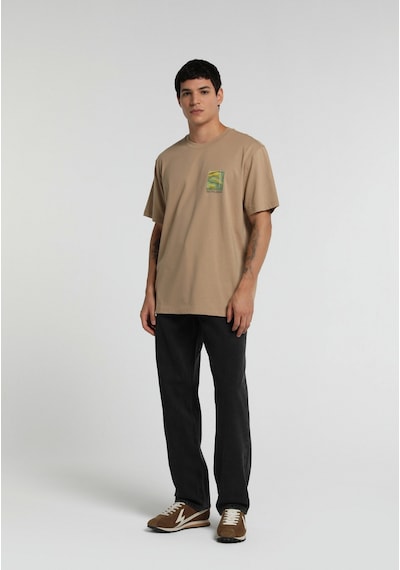 Colin's Colins Relaxed Fit Yuvarlak Yaka Düz Erkek Bej Kısa Kol Tişört Cl1080486 Q1.v2 Beı