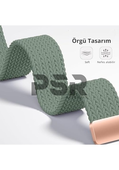 Apple Watch Uyumlu Hasır Kordon Örgü Tasarımlı, Ayarlanabilir Hafif Ve Konforlu Hasır Akıllı Saat Kayış