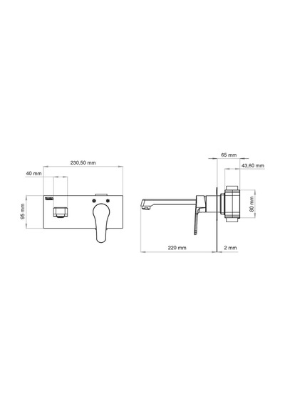 Teska Quasar Pro Krom Ankastre Lavabo Bataryası-22cm Diğer