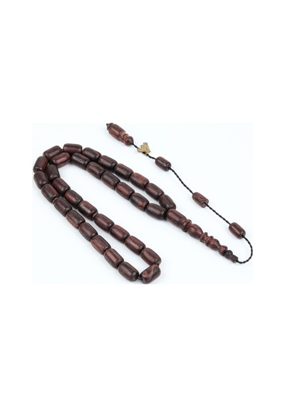 Kırmızı Plesenk Ağacı Kapsül Kesim 9x14mm Tesbih Kahverengi
