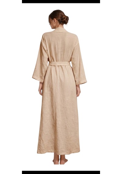 Estewomanfashion Müslin %100 Pamuk Kimono & Kaftan Bej