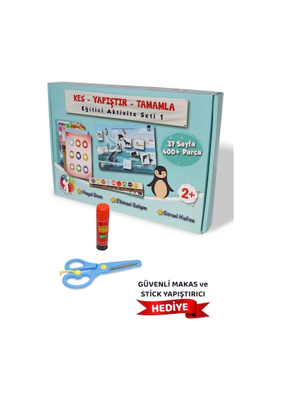 Kes-yapıştır-tamamla Eğitici Aktivite Seti, Okul Öncesi Makaslı Etkinlik Seti