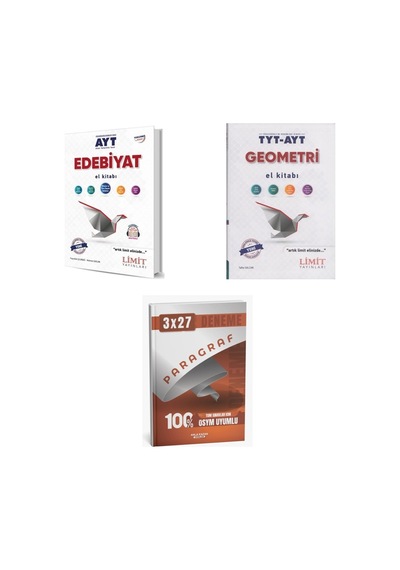2027 Limit Ayt Edebiyat + Geometri Tyt El Kitabı + Anla Kazan Paragraf Deneme 3'lü Set