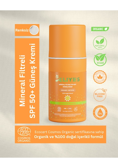 A Aliye's Mineral Filtreli Spf 50+ Organik Güneş Kremi 50 ML