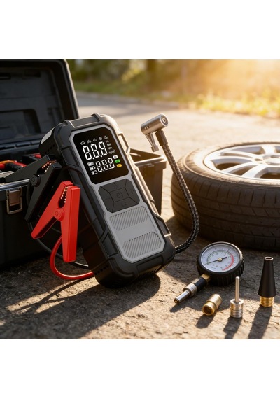 Tr 8000mah Akü Takviye Ve Lastik Şişirme Kompresörü Taşınabilir Jump Starter, Dijital Hava Pompası, Usb Powe