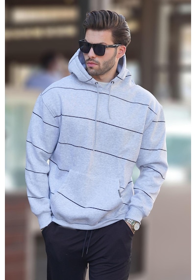 Madmext Karmelanj Kapüşonlu Cep Detaylı Çizgili Erkek Sweatshirt 7063 Çok Renkli Madmext Karmelanj Kapüşonlu Cep Detaylı Çizgili Erkek Sweatshirt 7063 Çok Renkli