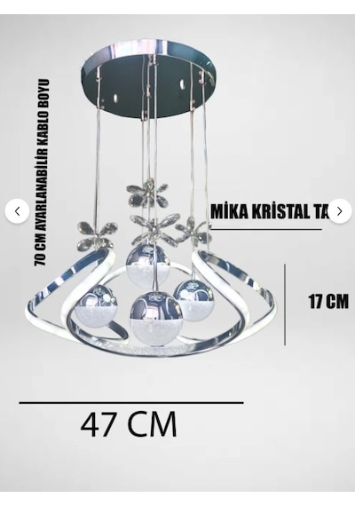 Fuzon Drone 4 Toplu 3 Renk Kumandalı Led Avize Büyük Salon Led Avize Kr Krom