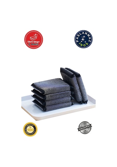Miss Clean 2 Li Sihirli Inox Paslanmaz Telli Bulaşık Süngeri Çizmez, Bulaşık Süngeri