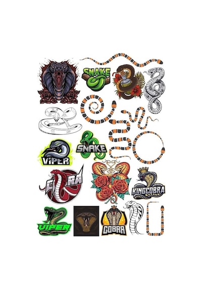 Yılan Sticker Set 20 Parça Telefon, Tablet, Defter, Laptop Sticker