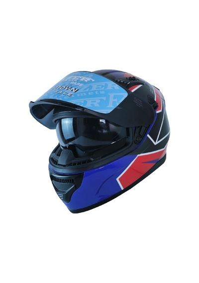 Motosiklet Kask Ece 22.r06 Double Vizörlü Full Face Motor Kaskı Rush Çok Renkli