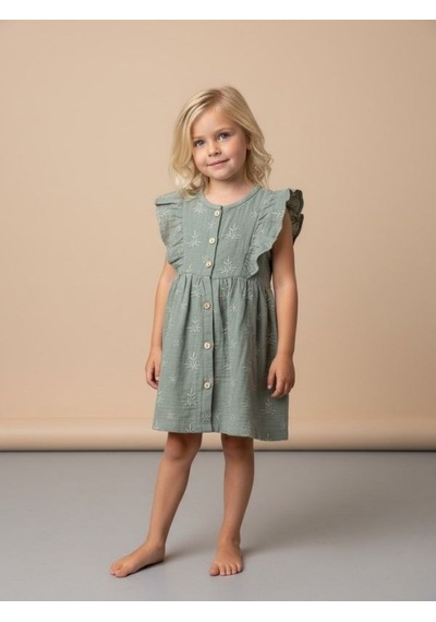 Zekids Kız Çocuk Müslin Kumaş Elbise-17232 Yeşil Zekids Kız Çocuk Müslin Kumaş Elbise-17232 Yeşil