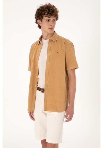 U.s. Polo Assn. Erkek Camel Gömlek Kısa Kollu 50304955-vr015 Camel