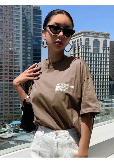 Unisex Effect Baskılı Oversize T-shirt 001