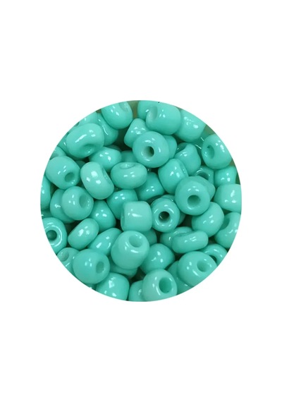 Tedar Dökme Cam Kum Boncuk Büyük Boy 6/0 4 Mm - 60 Gram - Açık Yeşil - Bnc124 Najmaddin (No:1) 8.5Cm X 10.5 Cm