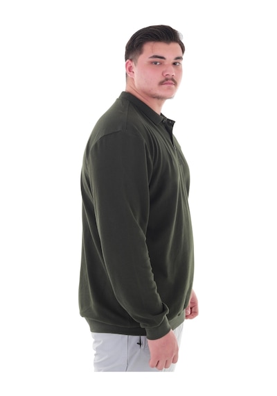 Erkek Büyük Beden 115-155 Kilo Arası İçin Uygun Uzun Kol Polo Yaka Mevsimlik Sweatshirt Haki Erkek Büyük Beden 115-155 Kilo Arası İçin Uygun Uzun Kol Polo Yaka Mevsimlik Sweatshirt Haki