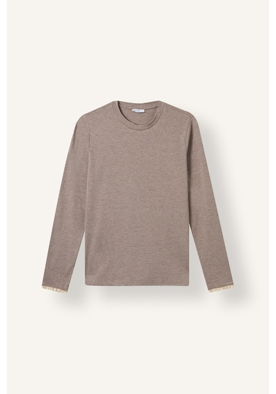Defacto Slim Fit Bisiklet Yaka Uzun Kollu Penye Basic Tunik I2976ax26aubg588 Bej-bg588