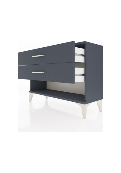 Arges Şifonyer 2 Çekmeceli 88x30x64 Antrasit-antrasit Antrasit