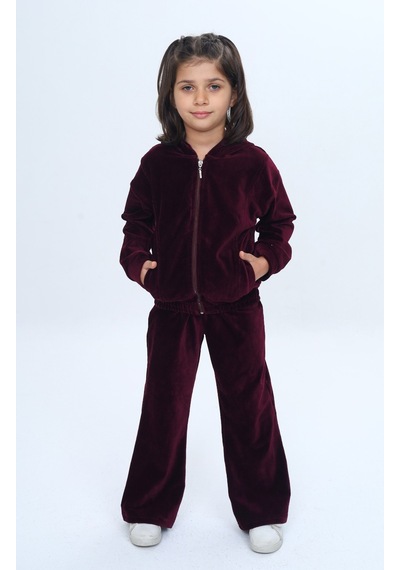 Toontoy Kids Toontoy Kız Çocuk 2'li Takım Kapüşonlu Fermuarlı Cepli Sweatshirt & Beli Lastikli Bol Paça Eşofman Altı - Kadife Kahve Toontoy Kids Toontoy Kız Çocuk 2'li Takım Kapüşonlu Fermuarlı Cepli Sweatshirt & Beli Lastikli Bol Paça Eşofman Altı - Kadife Kahve